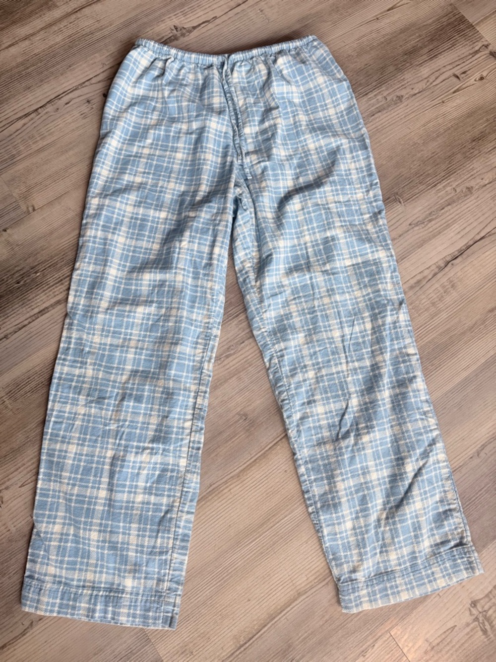 Vintage 100% cotton blue and white plaid LLBean flannel PJ Pants